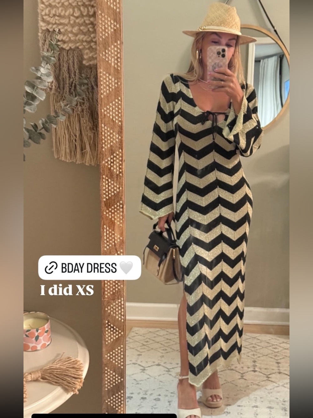 Vici Chevron Shimmer Gold & Black Coverup Dress